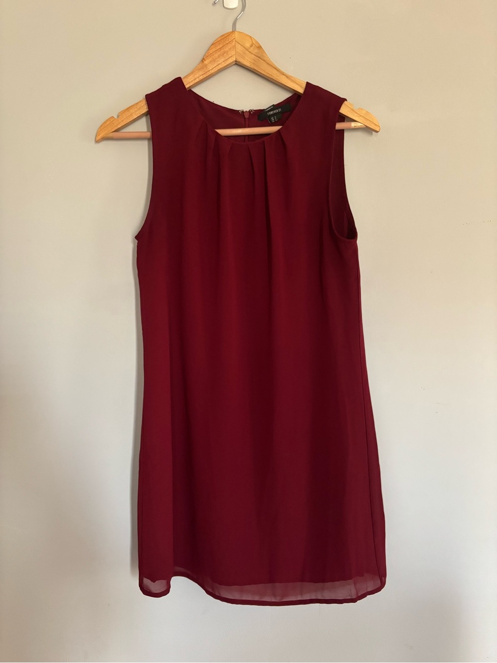 Forever 21 Maroon Red Sleeveless Mini Dress Size Small